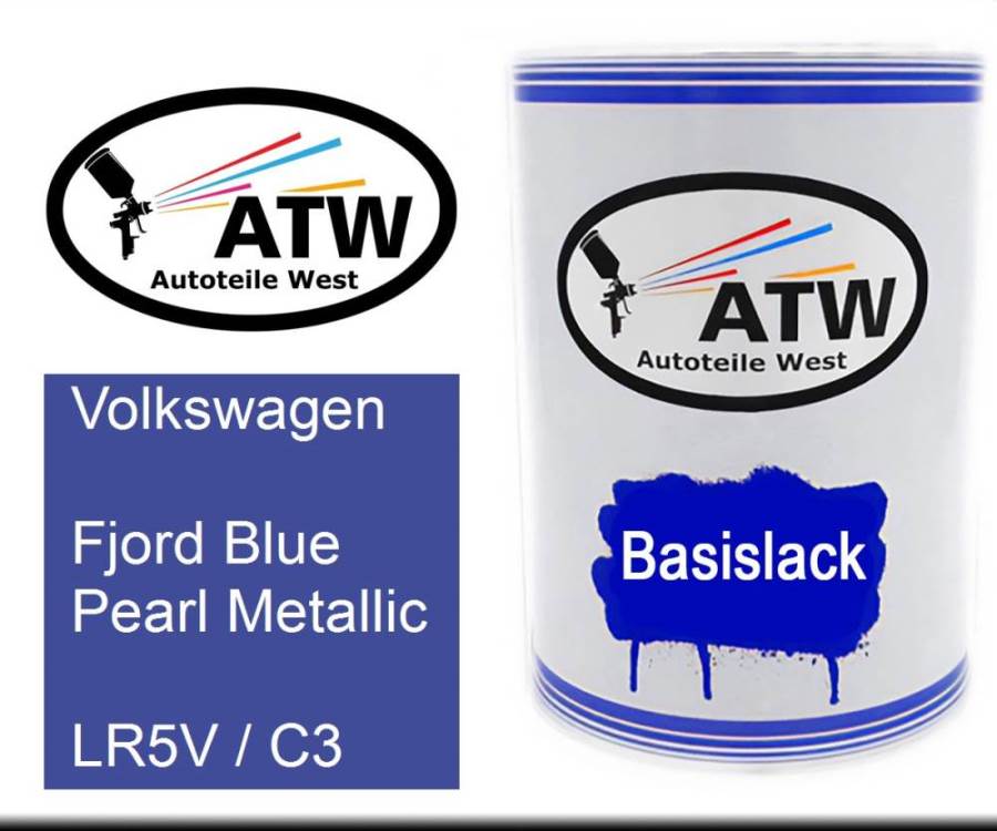 Volkswagen, Fjord Blue Pearl Metallic, LR5V / C3: 500ml Lackdose, von ATW Autoteile West.